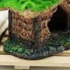 Resin Ancient House with Moss Aquarium Decor