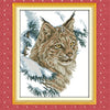 Cross Stitch Winter Wild Cat Snow